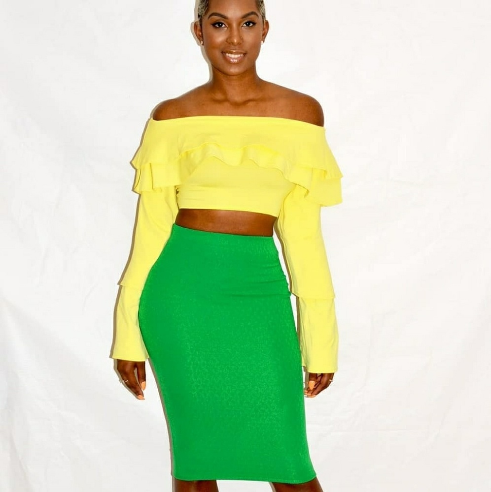 Sunshine Yellow Ruffles Off Shoulder Top